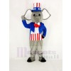 Réaliste Patriotique l'éléphant Mascotte Costume Dessin animé