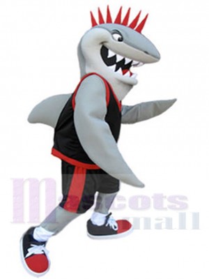 Requin féroce Mascotte Costume en maillot noir Animal