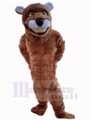 Lion Muscle Yeux Verts Mascotte Costume Animal