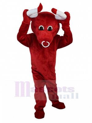Tranquille rouge Taureau Costume de mascotte Animal