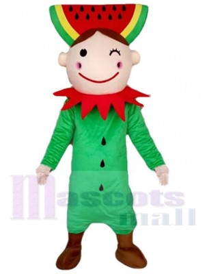 Mignonne Noël Elfe Costume de mascotte avec coiffe pastèque