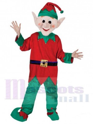 Rouge et vert Elfe Costume de mascotte Dessin animé