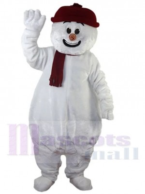 Adorable bonhomme de neige de Noël Costume de mascotte Dessin animé