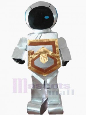 Robot Blanc Froid Mascotte Costume Personnes