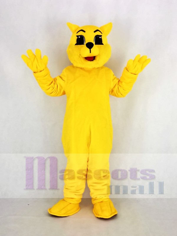 Jaune Chat Sauvage Mascotte Costume Dessin Anime